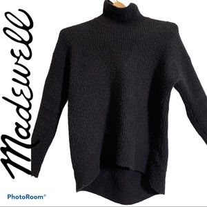 Madewell S textured knit sweater funnel neck wool/